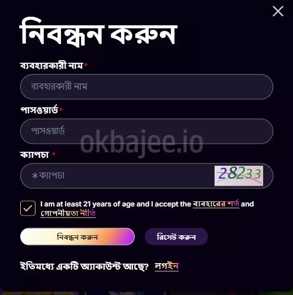 heybaji ক্যাসিনোতে সহজে নিবন্ধনের ধাপসমূহ।